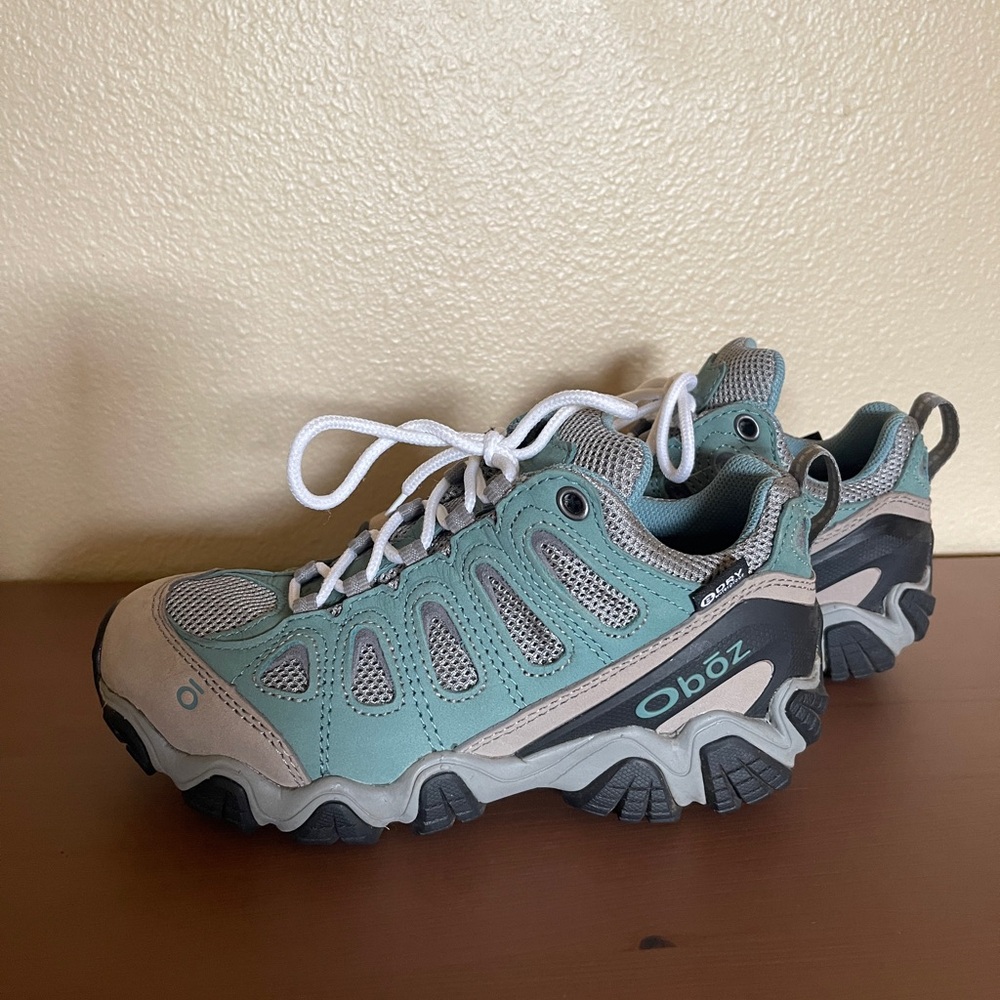 Oboz Green and Gray Trail Shoes